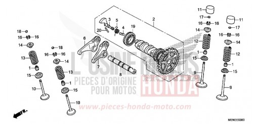 ARBRE A CAMES/SOUPAPE CRF450RD de 2013
